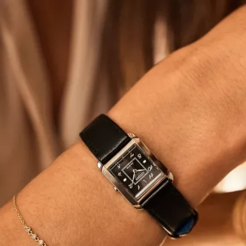Citizen Dress/Classic Womens Black Leather Strap Watch Ew5600-01e