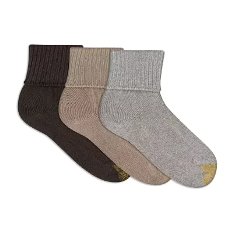 Gold Toe Bermuda Womens 3 Pair Turncuff Socks