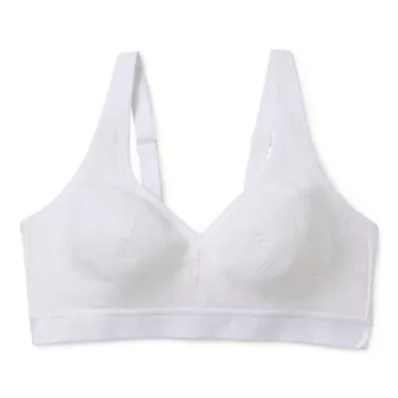 Ambrielle Cotton Unlined Wirefree Lace Bra