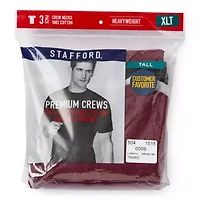 Stafford Heavyweight Mens 3 Pack Short Sleeve Crew Neck T-Shirt Tall