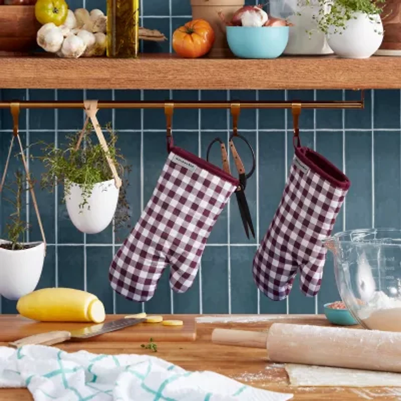 KitchenAid Gingham 2-pc. Oven Mitt Set