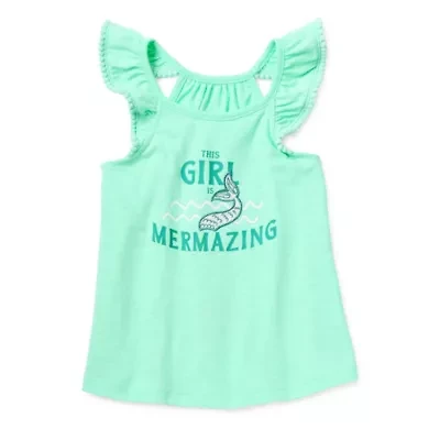 Okie Dokie Toddler & Little Girls Round Neck Sleeveless Tank Top