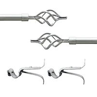Metallo ¾in Adjustable Curtain Rod with Lexus Finial