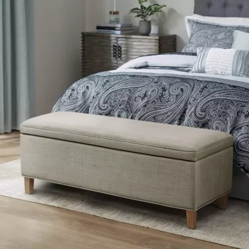 Martha Stewart Caymus Storage Upholstered Bench