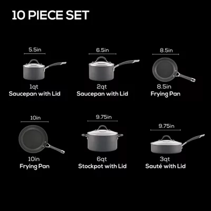 Circulon Radiance Hard Anodized 10-Pc Cookware Set