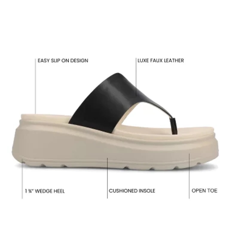 Journee Collection Womens Carah Wedge Sandals