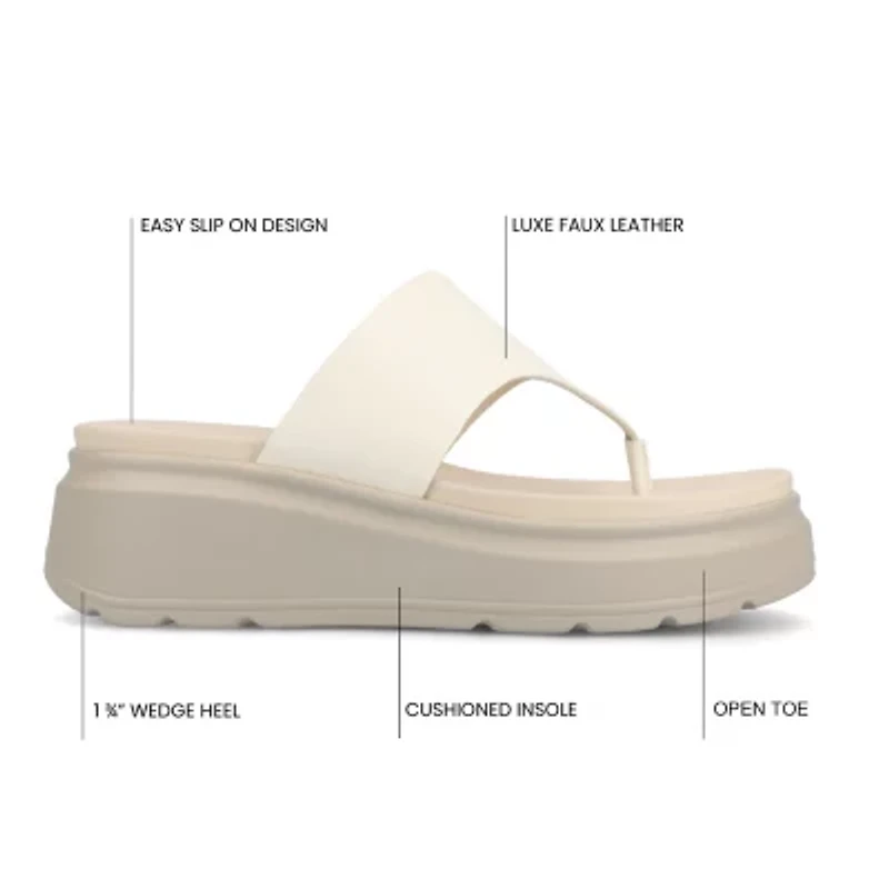 Journee Collection Womens Carah Wedge Sandals