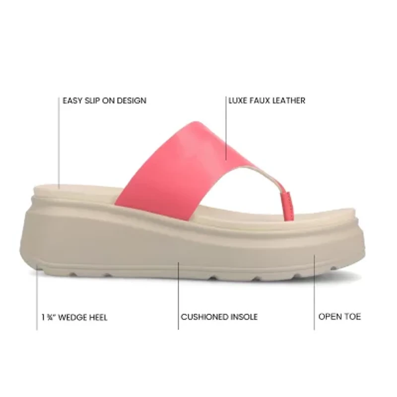 Journee Collection Womens Carah Wedge Sandals