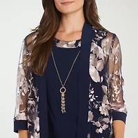 R & M Richards Womens Floral Jacket Dress