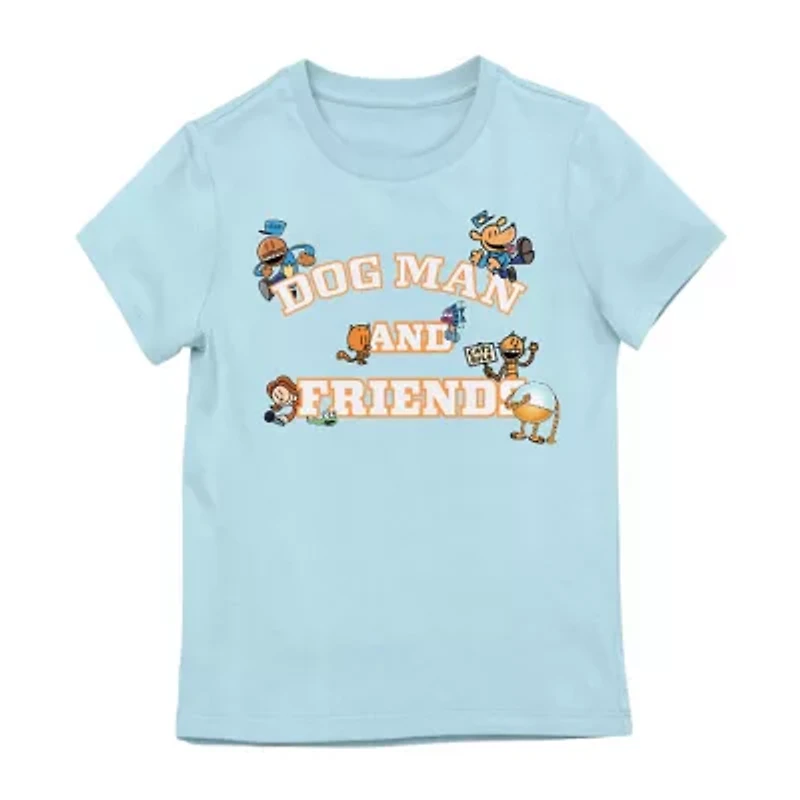 Dogman Little & Big Kid Girls Round Neck Short Sleeve Regular Fit Graphic T-Shirt