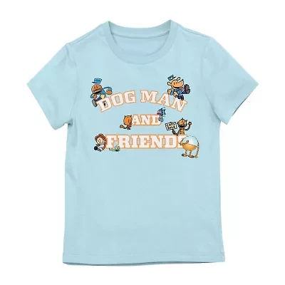 Dogman Little & Big Kid Girls Round Neck Short Sleeve Regular Fit Graphic T-Shirt
