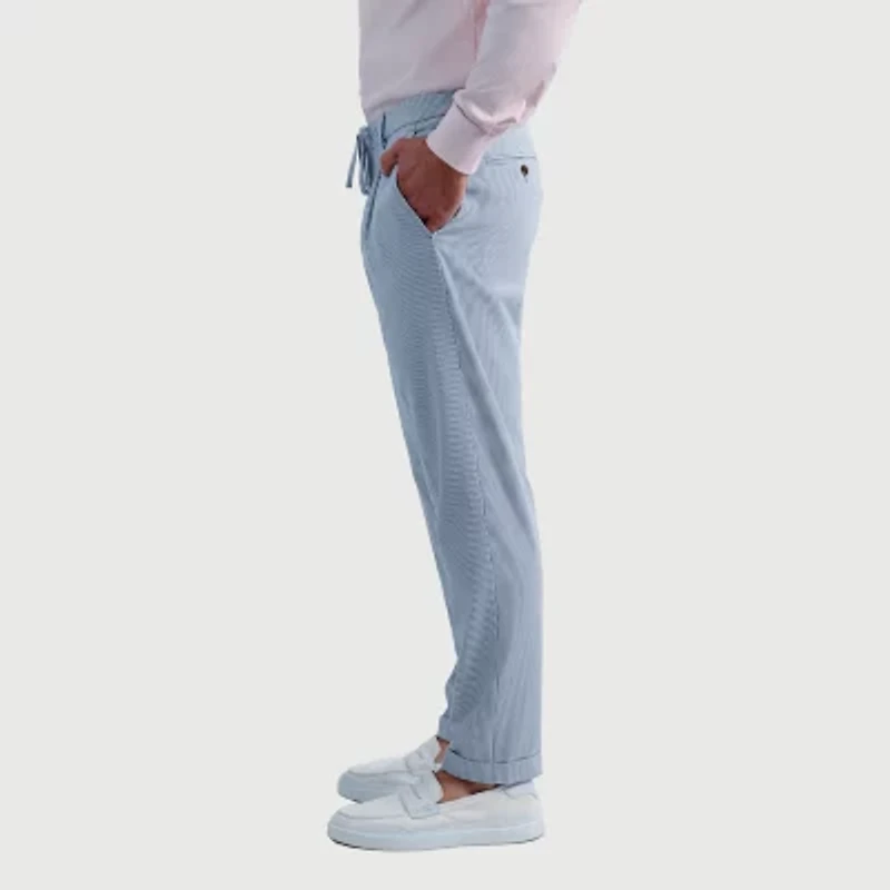 Haggar JMH Seersucker Mens Slim Fit Dress Pleated Pant