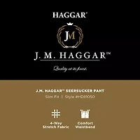 Haggar JMH Seersucker Mens Slim Fit Dress Pleated Pant