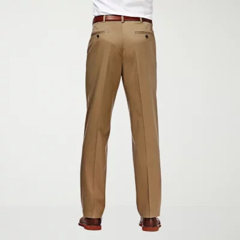 Haggar Premium No Iron Khaki Mens Classic Fit Flat Front Pant