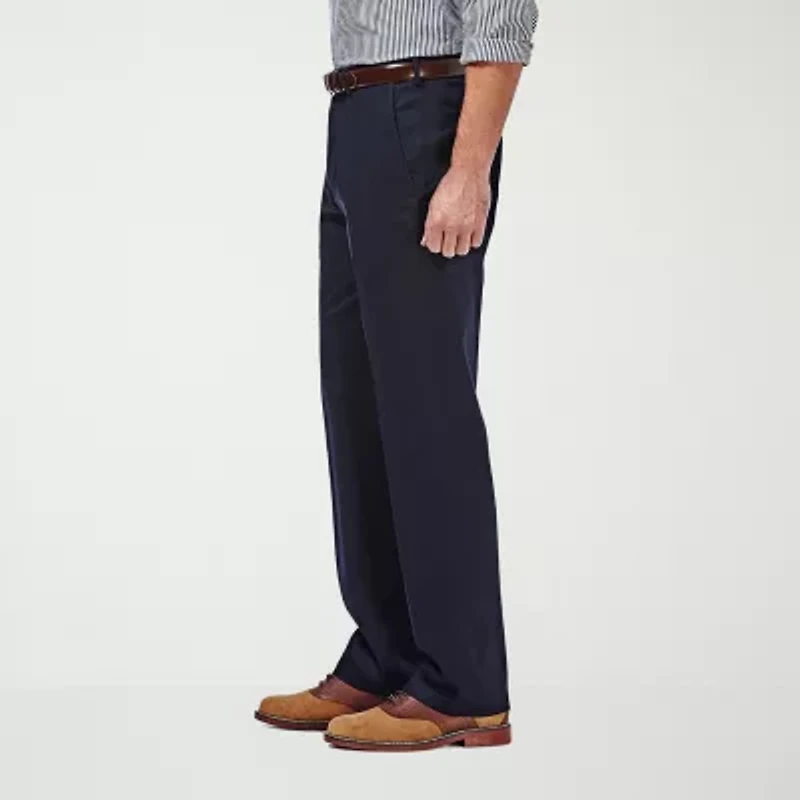 Haggar Premium No Iron Khaki Mens Classic Fit Flat Front Pant