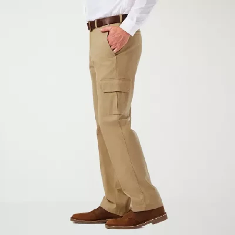 Haggar Stretch Comfort Cargo Mens Fabric Classic Fit Pant
