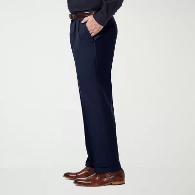 Haggar Premium Comfort Mens Cuffed Classic Fit Dress Pleated Pant