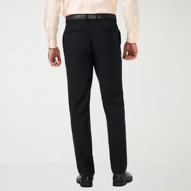 Haggar JMH Premium Mens Comfort Waistband Slim Fit Dress Flat Front Pant