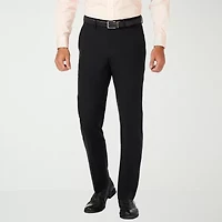 Haggar JMH Premium Mens Comfort Waistband Slim Fit Dress Flat Front Pant