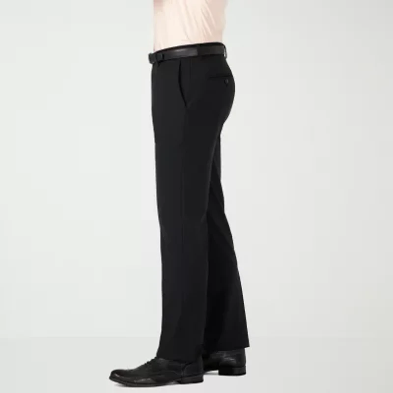 Haggar JMH Premium Mens Comfort Waistband Slim Fit Dress Flat Front Pant