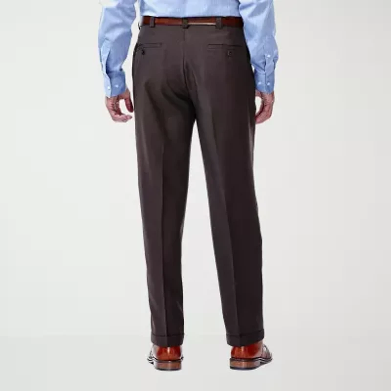 Haggar E-CLO Stria Mens Classic Fit Dress Pleated Pant