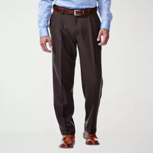 Haggar E-CLO Stria Mens Classic Fit Dress Pleated Pant | Arden Fair