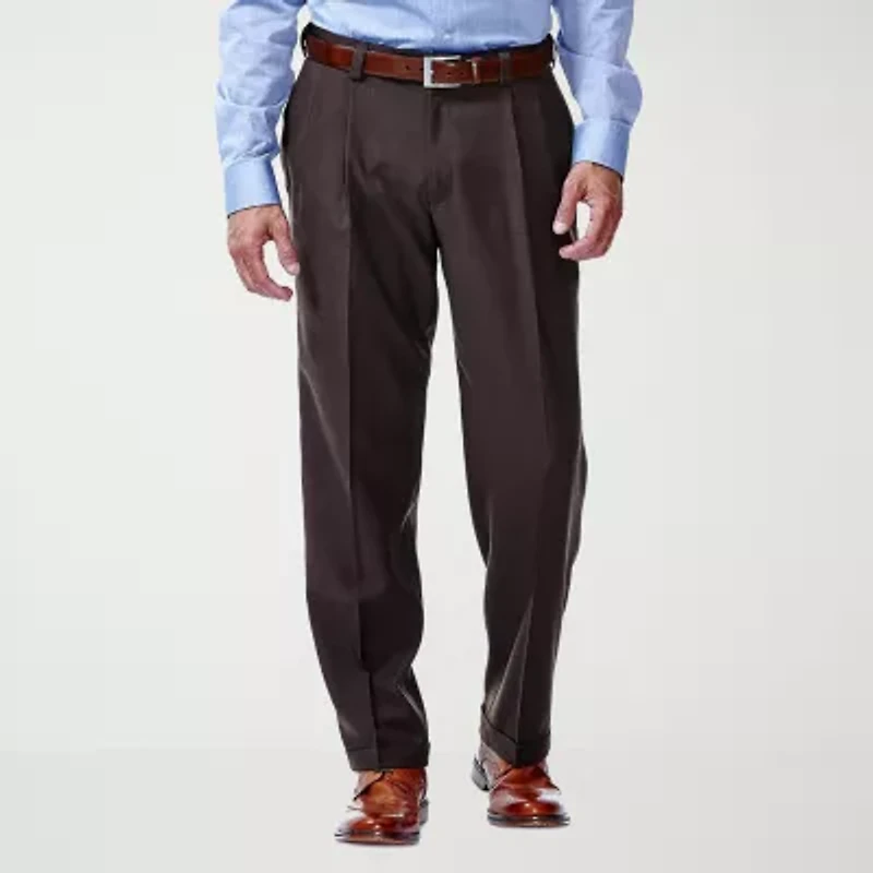 Haggar E-CLO Stria Mens Classic Fit Dress Pleated Pant
