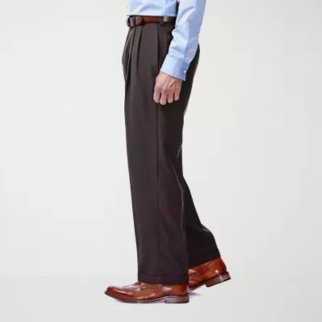 Haggar E-CLO Stria Mens Classic Fit Dress Pleated Pant | Arden Fair