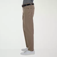Haggar The Active Series City Flex 5 Pocket Cotton Traveler Mens Comfort Waistband Straight Fit Flat Front Pant