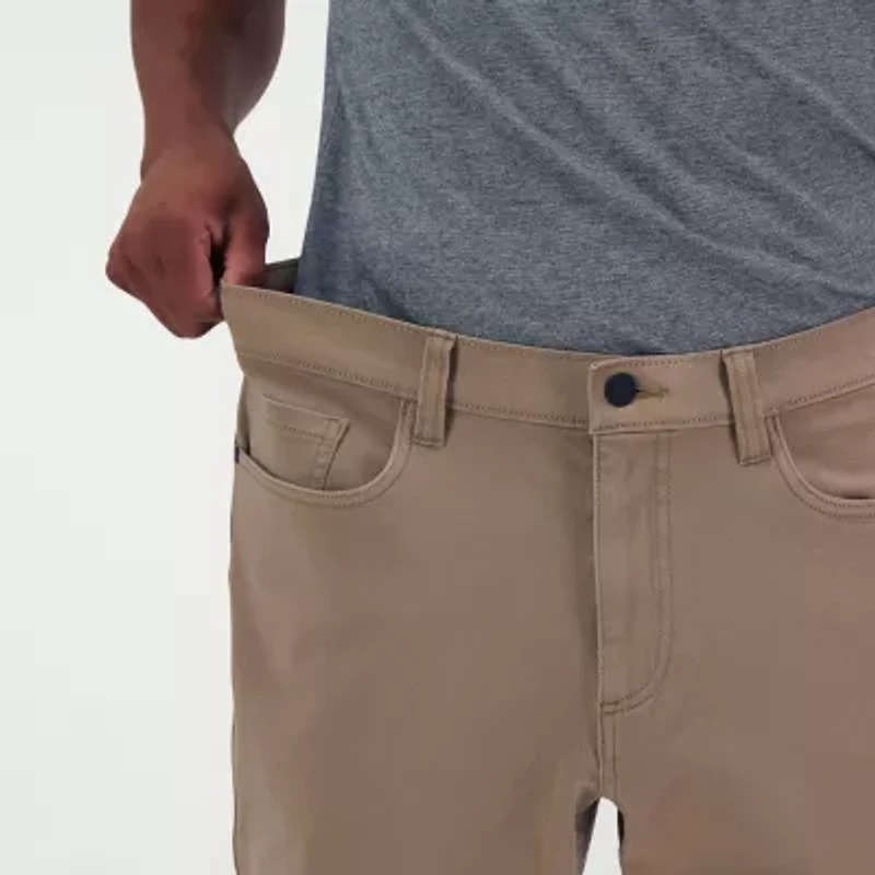 Haggar The Active Series City Flex 5 Pocket Cotton Traveler Mens Comfort Waistband Straight Fit Flat Front Pant