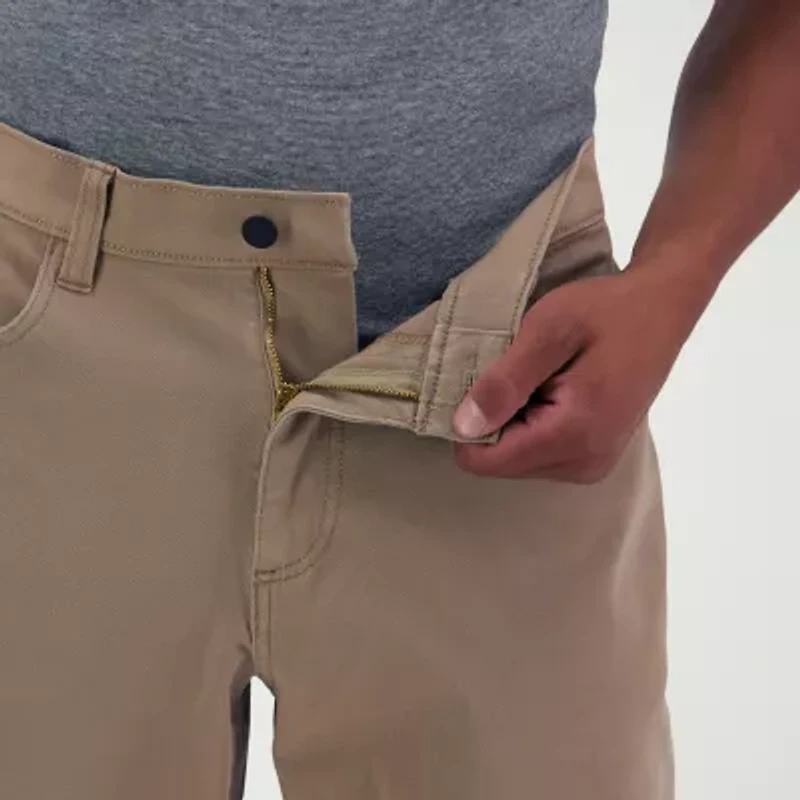 Haggar The Active Series City Flex 5 Pocket Cotton Traveler Mens Comfort Waistband Straight Fit Flat Front Pant