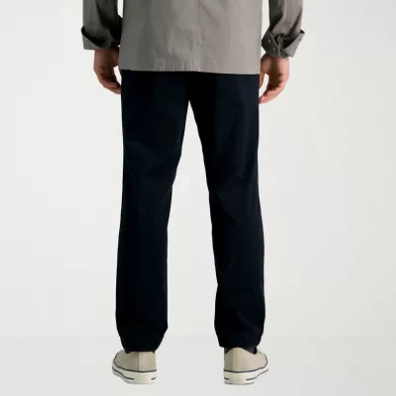 Haggar Life Khaki Comfort Chino Mens Waistband Slim Fit Flat Front Pant