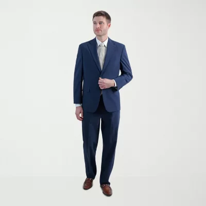 Haggar JMH Prince Of Wales Mens Plaid Stretch Fabric Classic Fit Flat Front Suit Pant