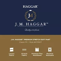 Haggar JMH Prince Of Wales Mens Plaid Stretch Fabric Classic Fit Flat Front Suit Pant