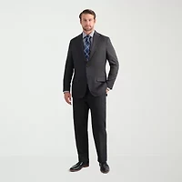 Haggar Smart Wash With Repreve Houndstooth Mens Stretch Fabric Classic Fit Flat Front Suit Pant