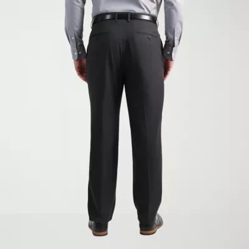Haggar Smart Wash With Repreve Houndstooth Mens Stretch Fabric Classic Fit Flat Front Suit Pant