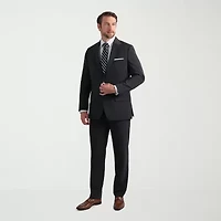 Haggar JMH Tailored Wool Mens Windowpane Stretch Fabric Modern Fit Flat Front Suit Pant