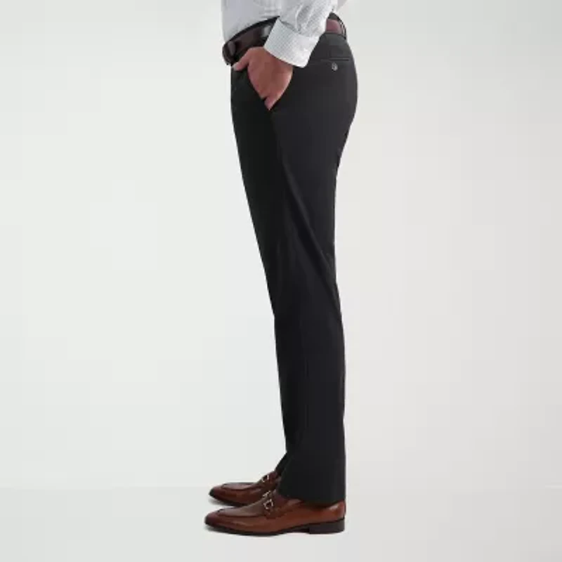Haggar JMH Tailored Wool Mens Windowpane Stretch Fabric Modern Fit Flat Front Suit Pant