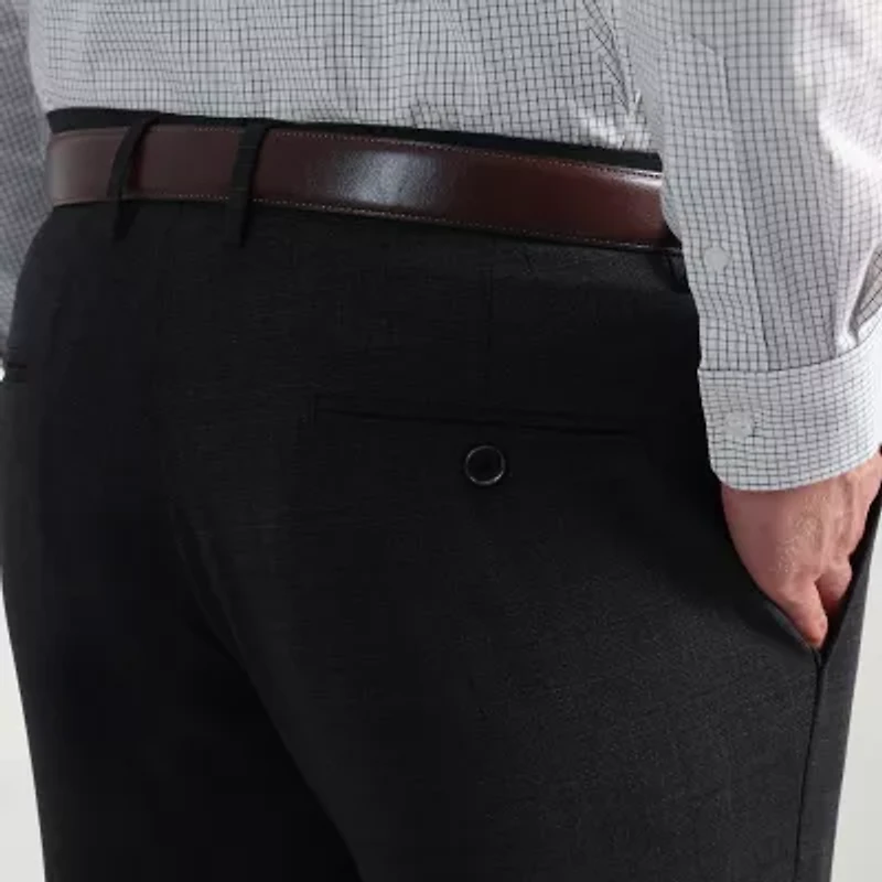 Haggar JMH Tailored Wool Mens Windowpane Stretch Fabric Modern Fit Flat Front Suit Pant