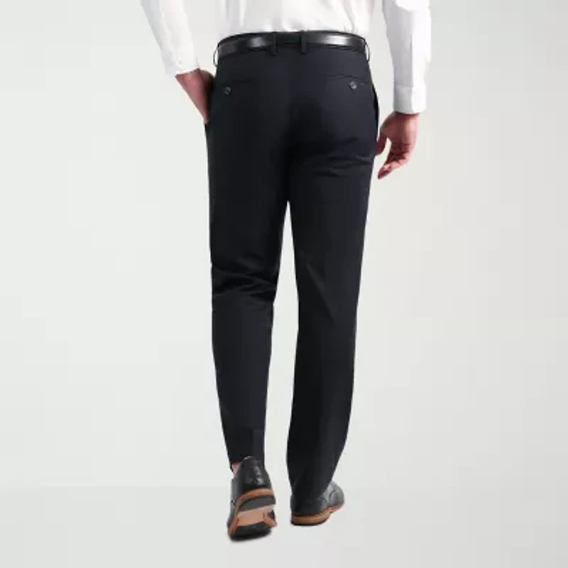 Haggar JMH Tailored Wool Mens Windowpane Stretch Fabric Modern Fit Flat Front Suit Pant