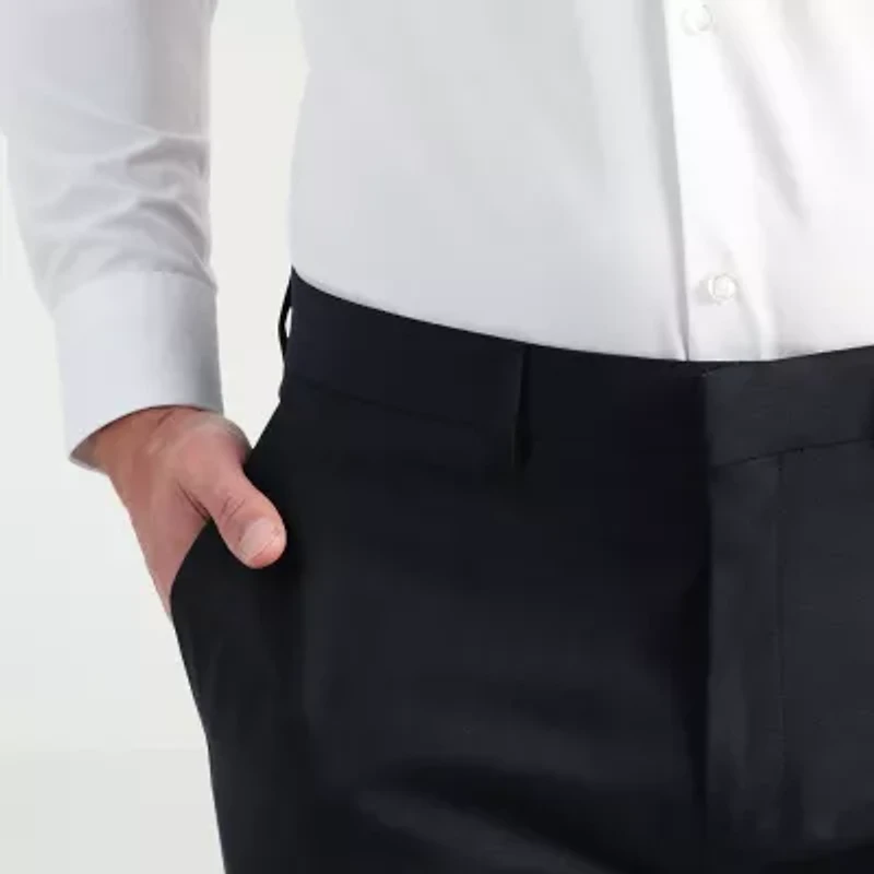 Haggar JMH Tailored Wool Mens Windowpane Stretch Fabric Modern Fit Flat Front Suit Pant