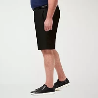 Haggar Cool 18 Pro Expandable Waist Mens 9 1/2" Big and Tall Stretch Fabric Moisture Wicking Quick Dry Chino Short