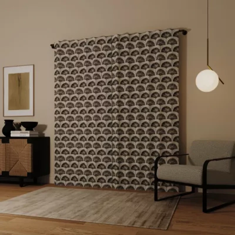 Indigo Road by Egypt Sherrod Block Leaf Back Tab 100% Blackout Single Curtain Panel