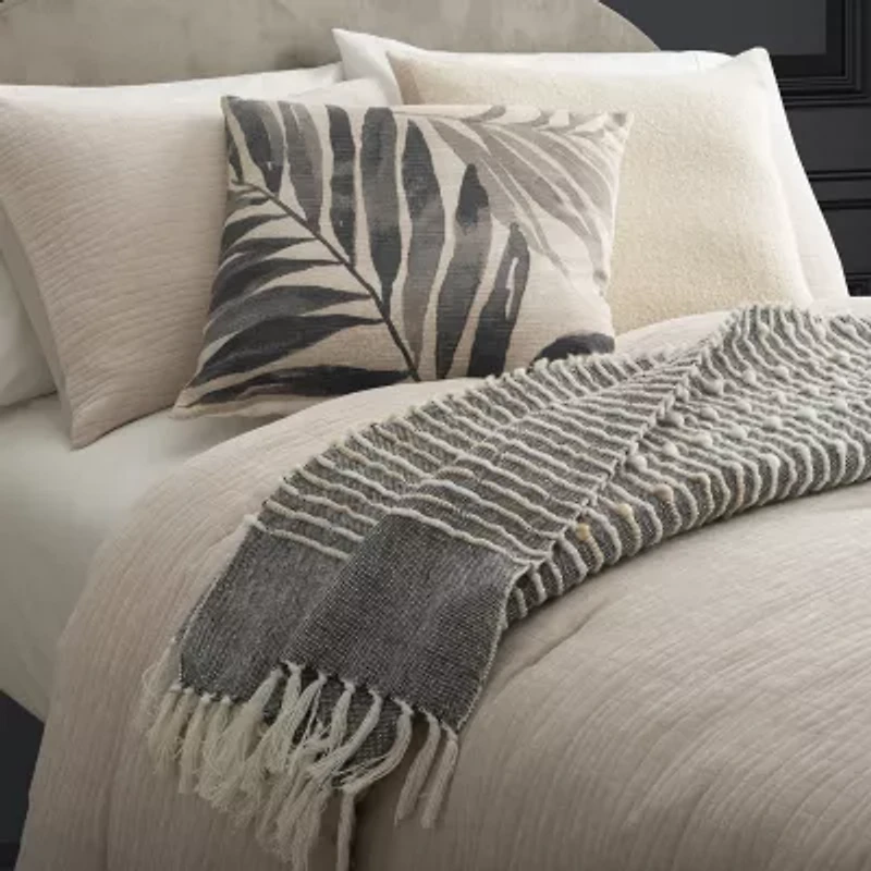 Indigo Road by Egypt Sherrod Brisa Palm Print Square Throw Pillow