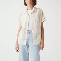 Levi's Womens Short Sleeve Regular Fit Button-Down Shirt