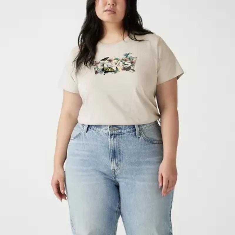Levi's® The Perfect Tee Womens Plus Crew Neck Short Sleeve T-Shirt