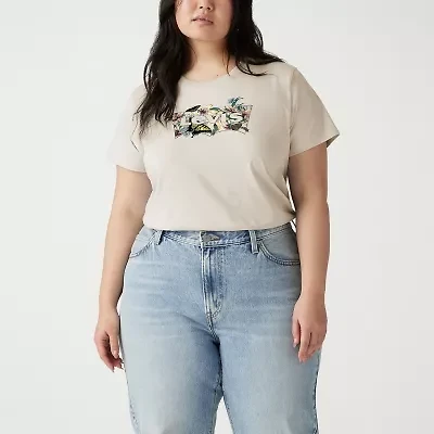 Levi's® The Perfect Tee Womens Plus Crew Neck Short Sleeve T-Shirt