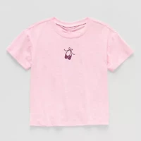 Okie Dokie Active Toddler & Little Girls Round Neck Short Sleeve Relaxed Fit Graphic T-Shirt