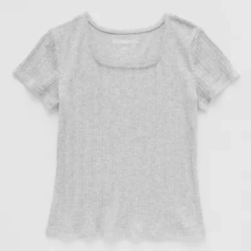 Thereabouts Little & Big Kid Girls Square Neck Short Sleeve T-Shirt