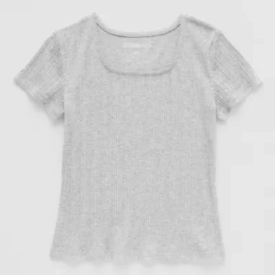 Thereabouts Little & Big Kid Girls Square Neck Short Sleeve T-Shirt
